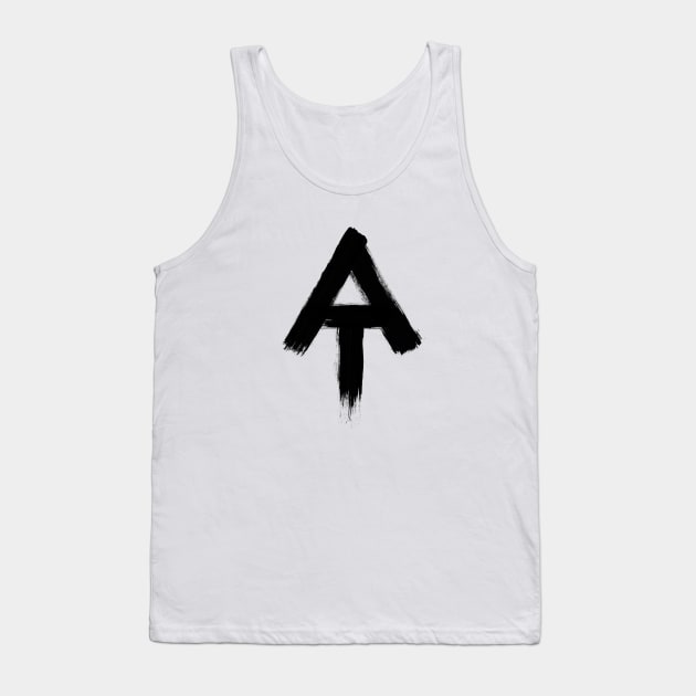 Appalachian Trail Blaze Marker Symbol Painted Black Thru-Hiking Tank Top by astralprints